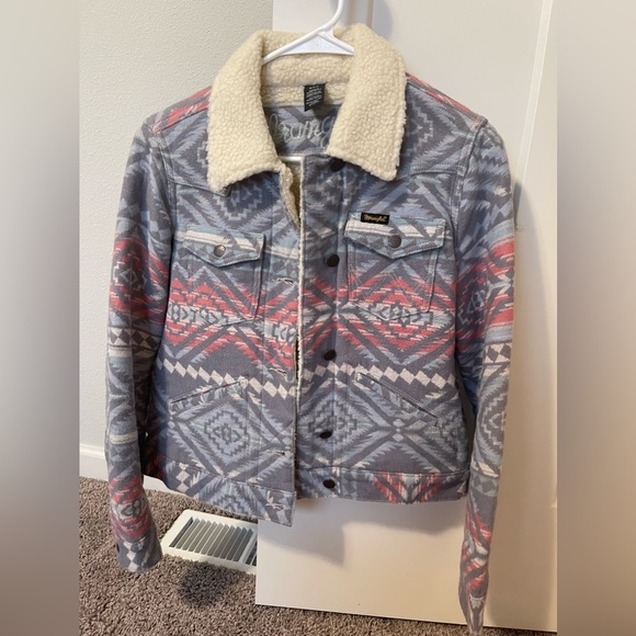 Wrangler Jackets & Blazers - Wrangler Aztec Print Sherpa Coat